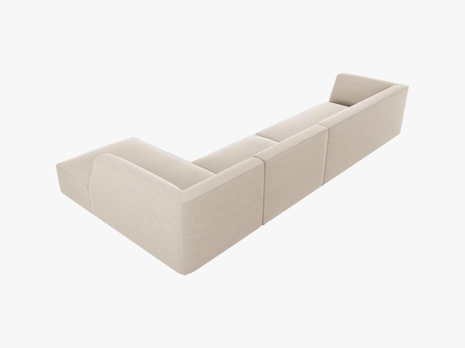 Micadoni Ecksofa Ruby 5-Sitzer Rechts Samt Salvador Beige