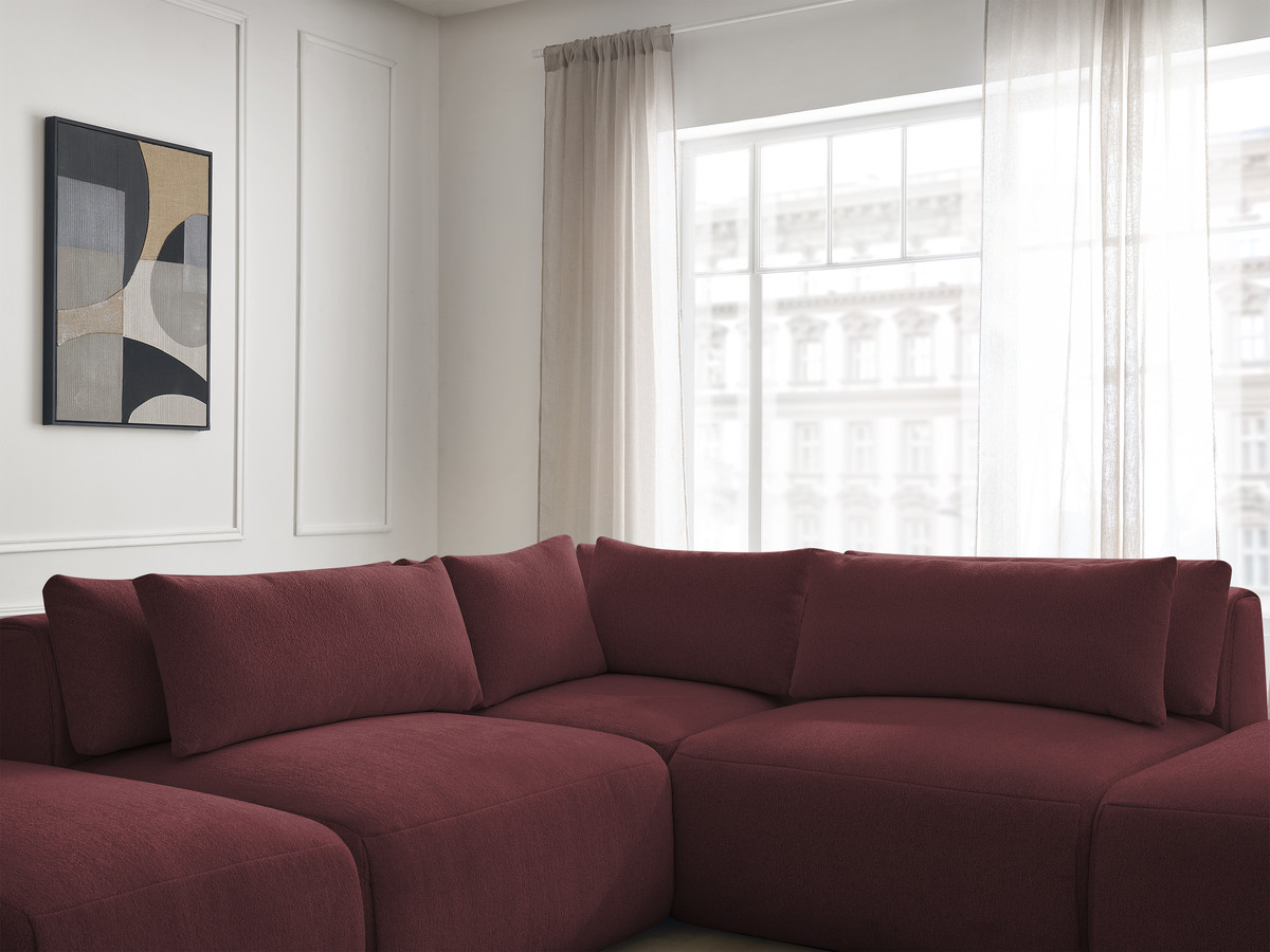 Bobochic Jana Ecksofa Melange-Stoff Rot