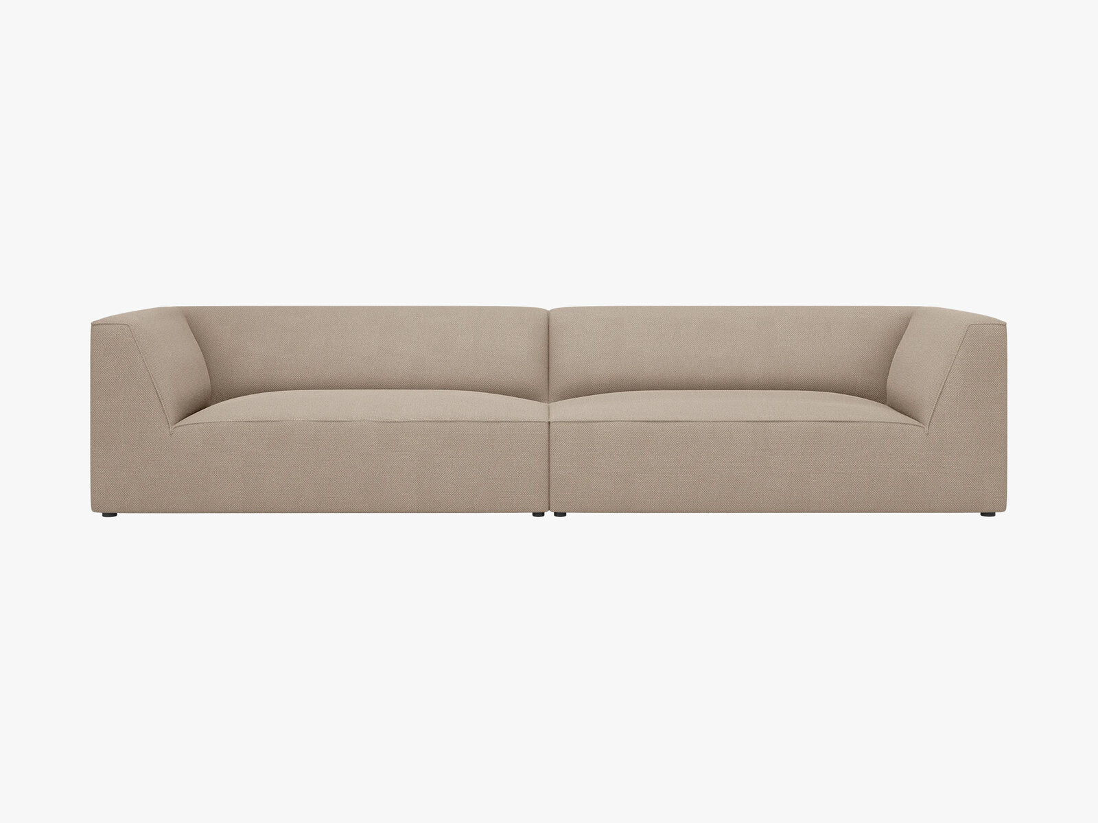 Micadoni Sofa Ruby 4-Sitzer Strukturierter Stoff Ottawa Dunkelbeige