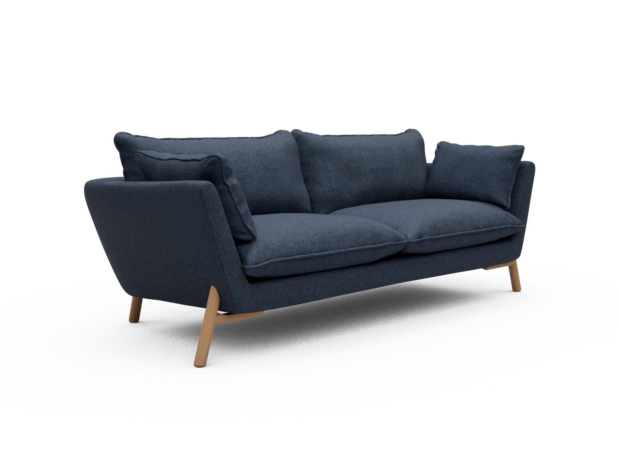 Skandi Home Sofa Emil Soft 3-Sitzer Beinfarbe Eiche Natur Sama-Deep-Blue moebelfaktor