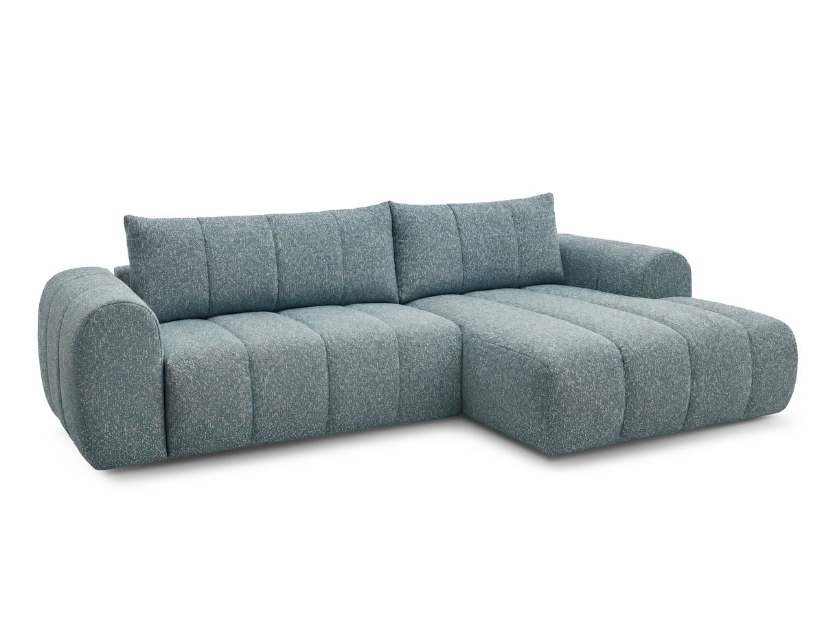 Bobochic Nesty Ecksofa 272 cm Melange-Stoff Blau Ecke rechts