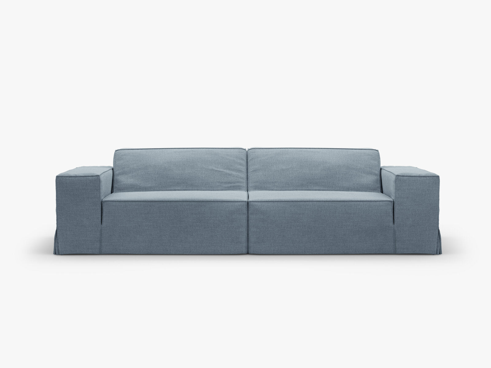 Micadoni 3-Sitzer Sofa Jodie Strukturierter Stoff Lins Gedämpftes Blau