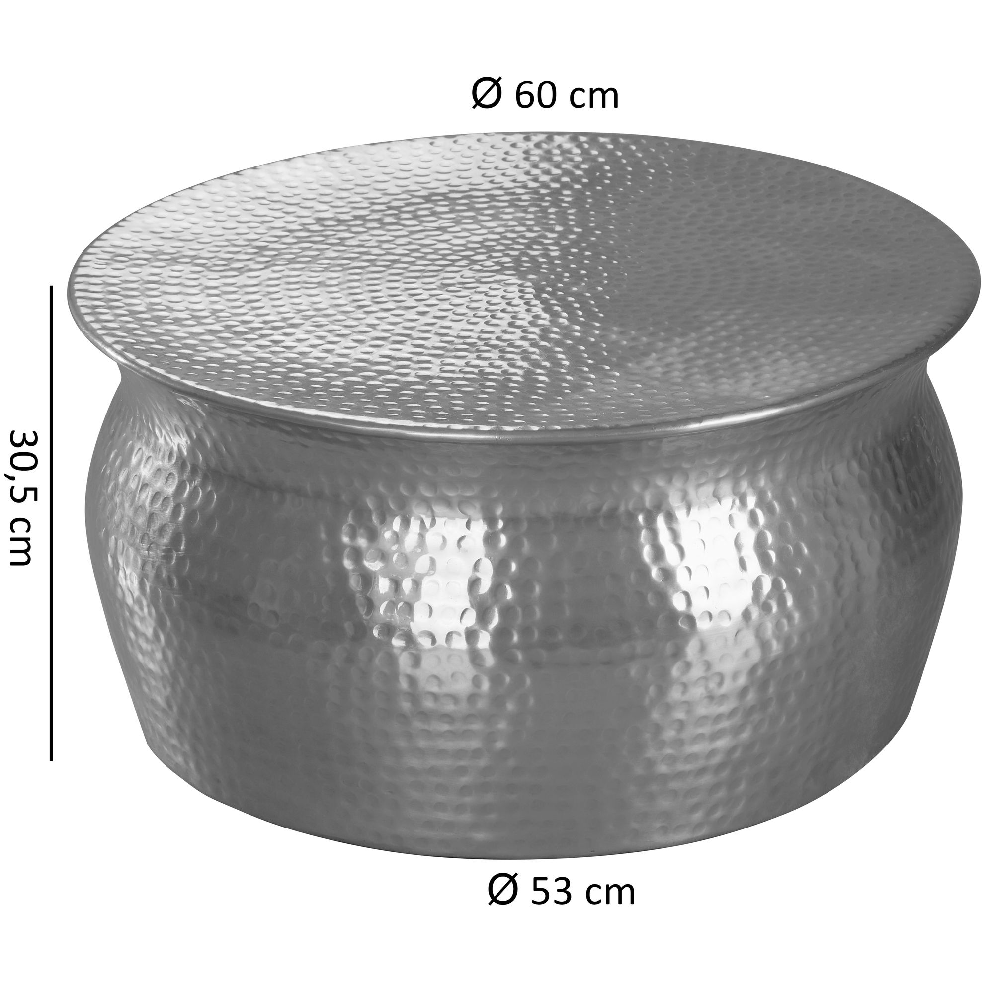 Couchtisch Selfoss Aluminium Silber Ø 60 cm