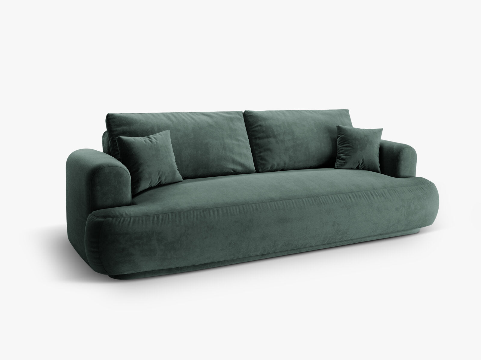 Micadoni Ella Schlafsofa 3-Sitzer mit Bettkasten Samt Vogue Petrol