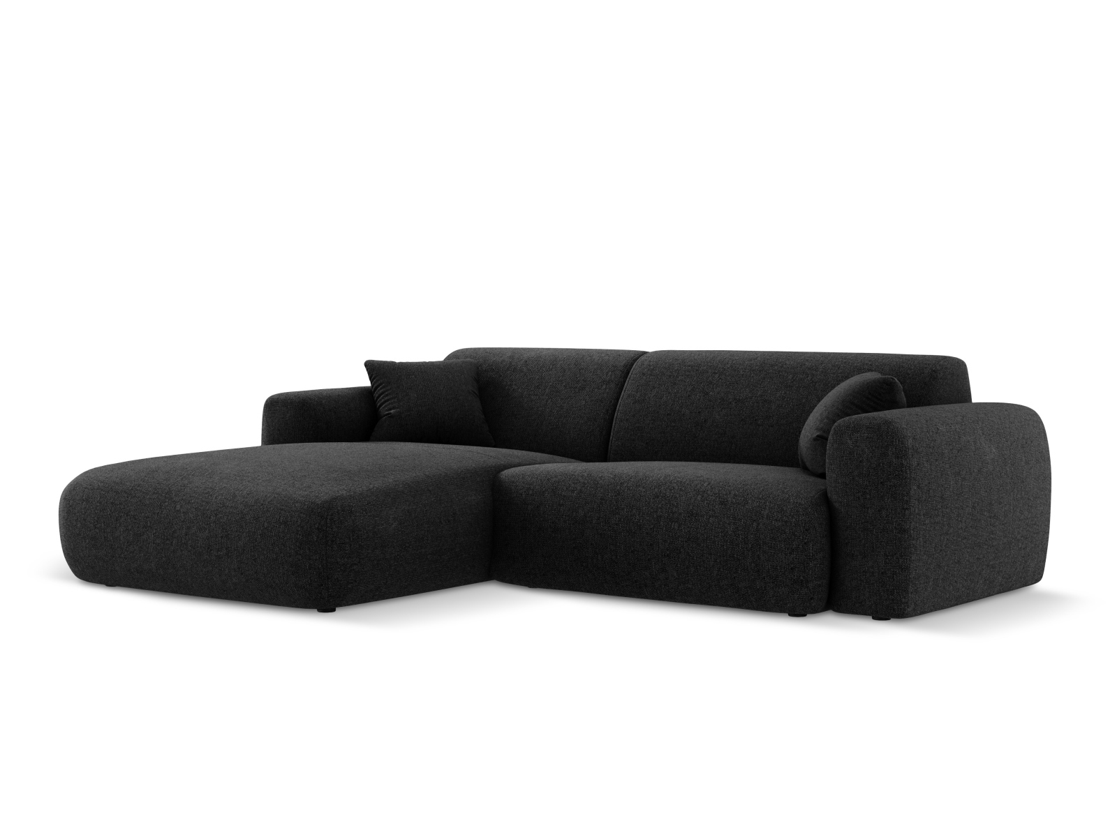 Cosmopolitan Design Ecksofa Nolio 4-Sitzer kleine Version Chenille Haga Schwarz Links