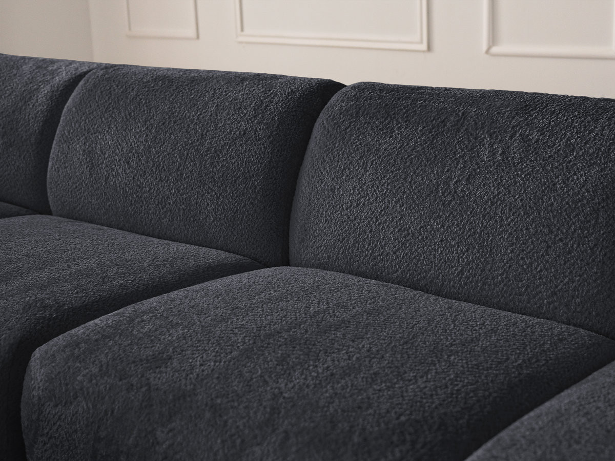 Bobochic Anda Ecksofa 292 × 163 cm Chenille Schwarz Ecke links