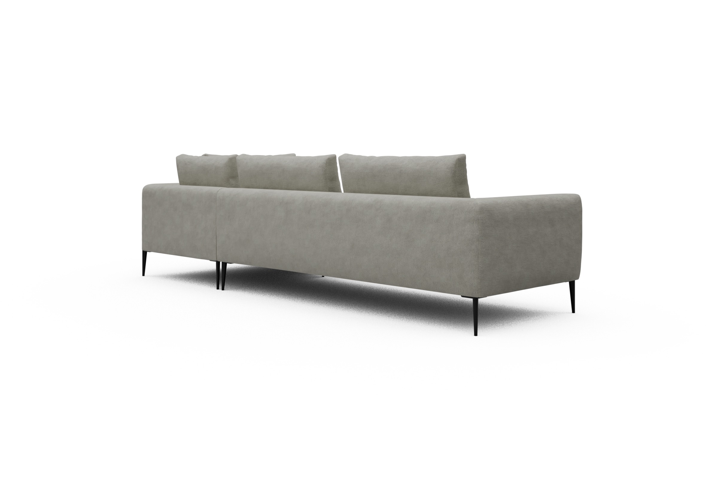 Ecksofa Paul Relax-Ecke links mit 3-Sitzer Carreno-Moon-Stone-White