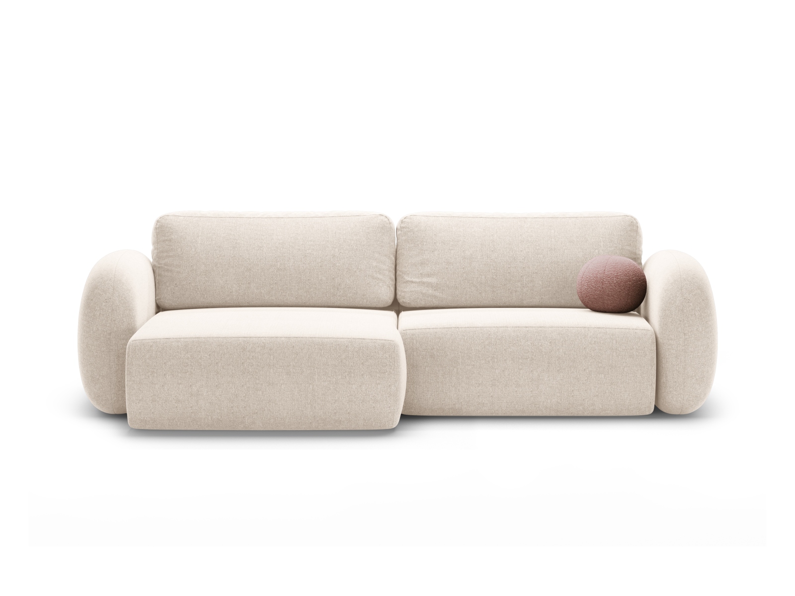 Cosmopolitan Design Wendbares Ecksofa Tonale 4-Sitzer mit Schlaffunktion und Bettkasten Chenille Eden Helles Beige