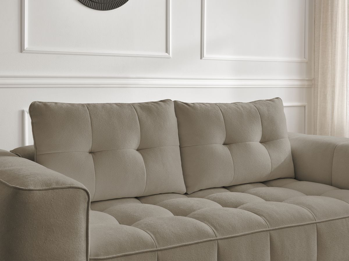 Bobochic Anis Sofa-Set 3- und 2-Sitzer mit Pouf Strukturstoff Taupe