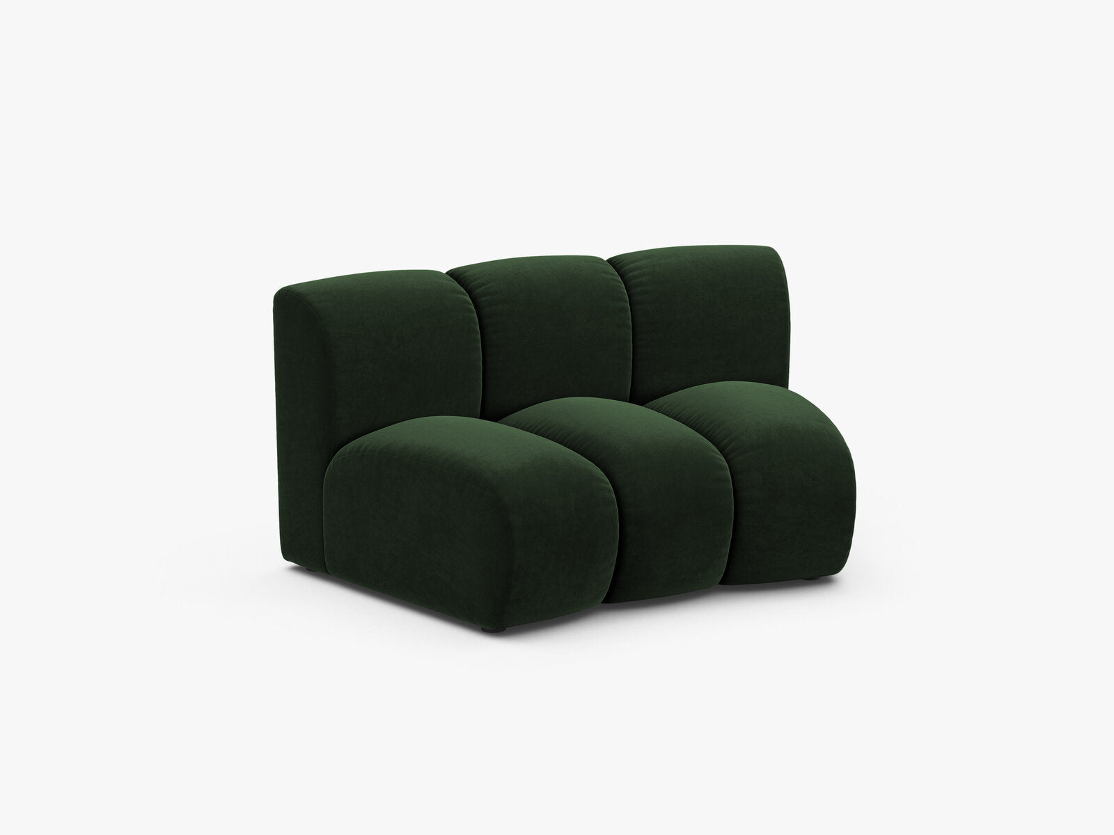 Micadoni Modul Armlos Lupine 1-Sitzer Large Samt Venus Flaschengrün