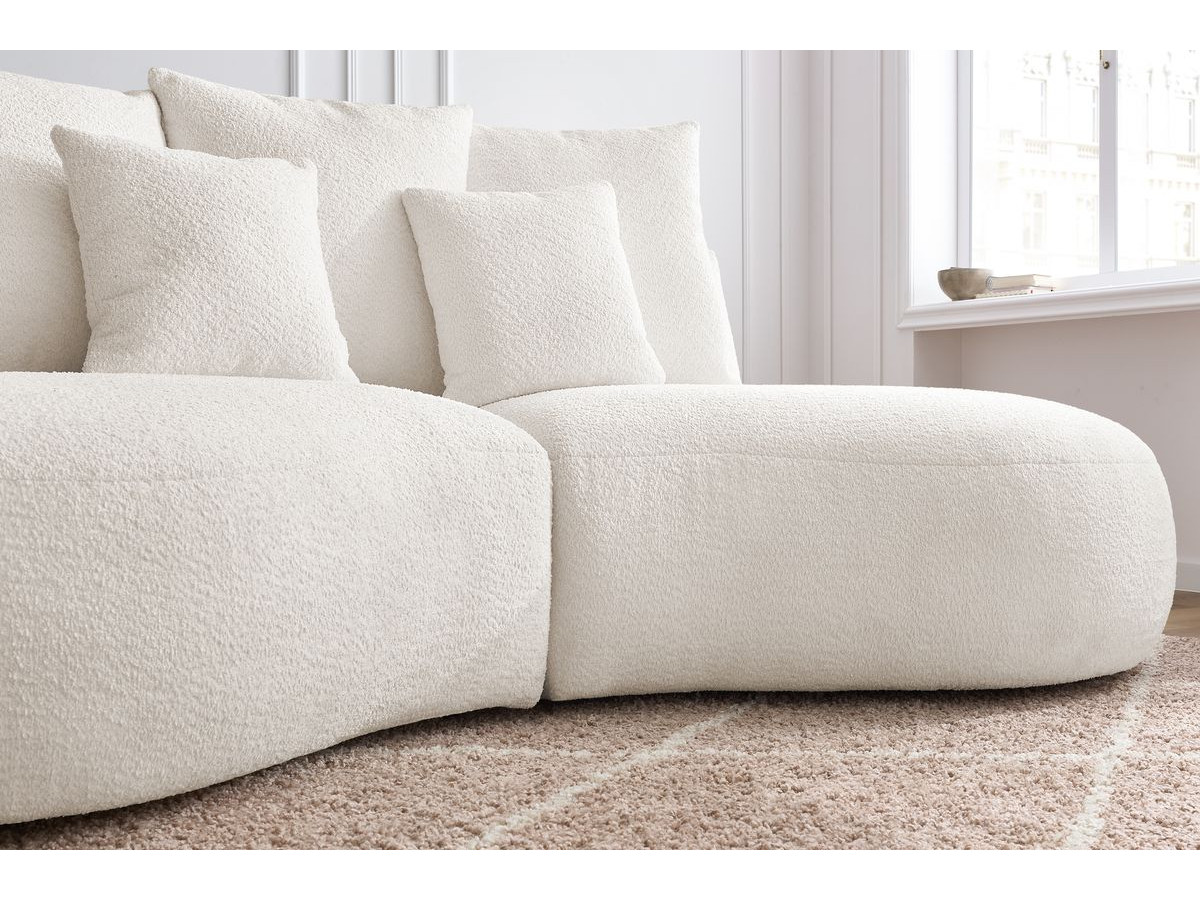 Bobochic Saint-germain Sofa 3-Sitzer Bouclé-Stoff Weiß