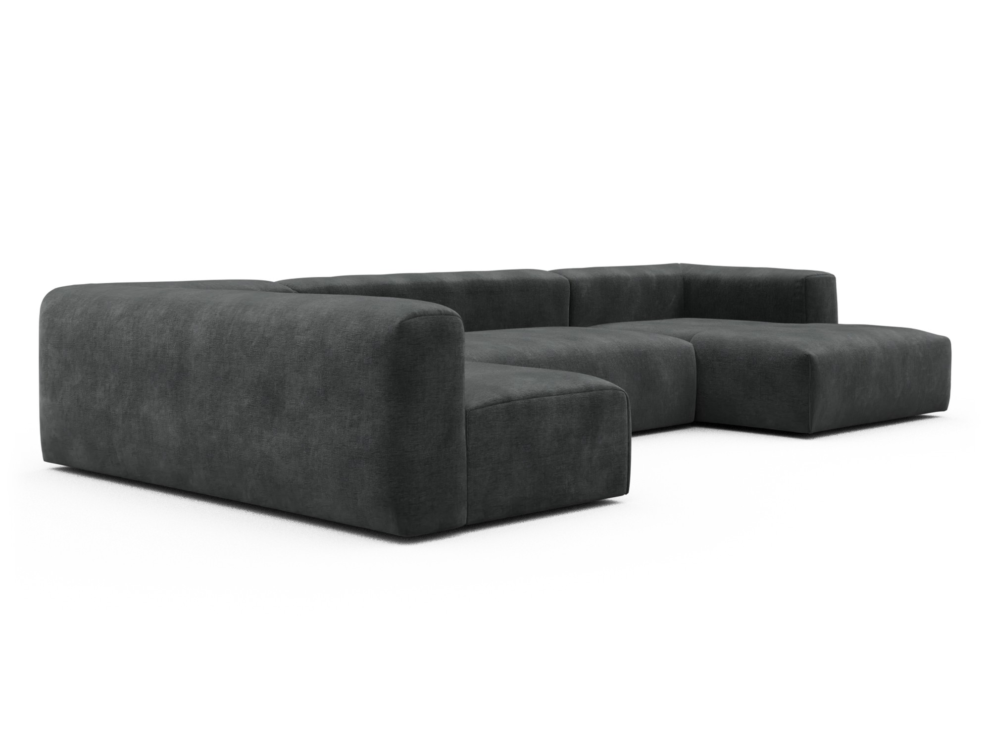 Skandi Home Wohnlandschaft Fred Chaiselongue rechts mit 2-Sitzer und lange Armlehne links Smooth-Deep-Warm-Grey moebelfaktor