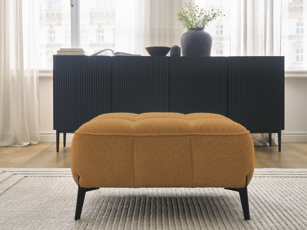 Bobochic Anis Pouf Bouclé-Stoff Gelb