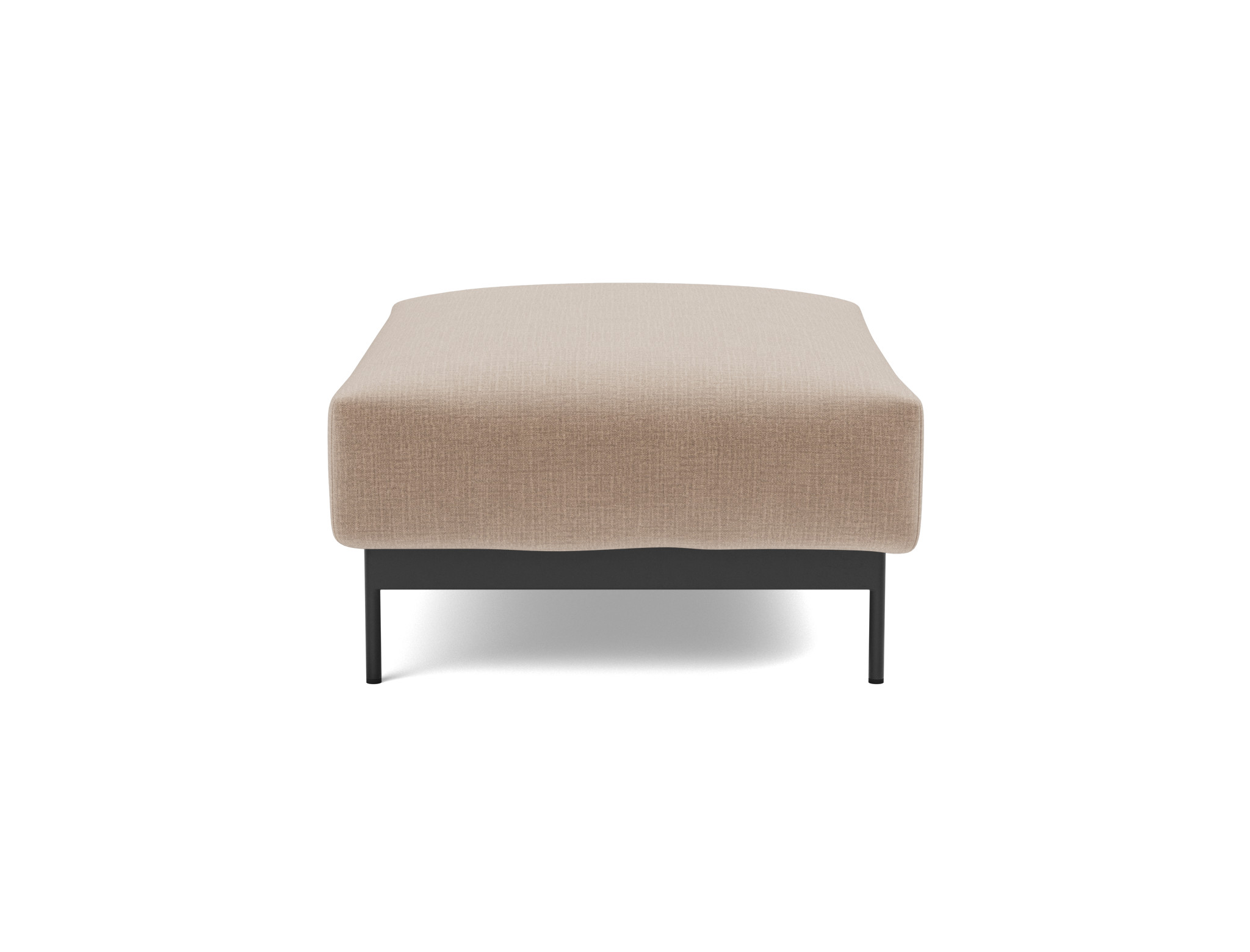 Hocker Malloy Chenille Esina 417-Mocha Beine Schwarzes Metall