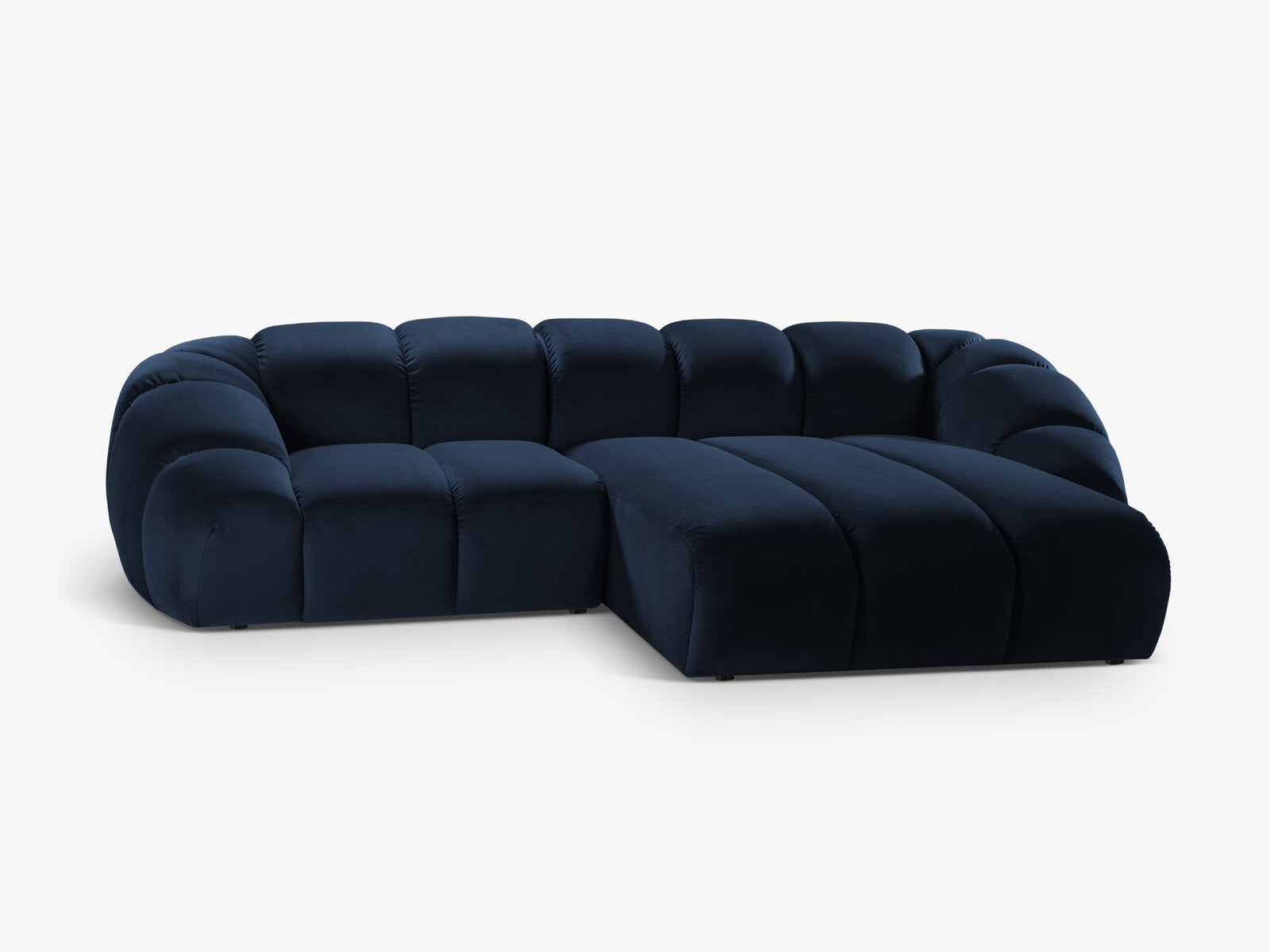 Micadoni Ecksofa Diana 3-Sitzer Rechts Samt Königsblau