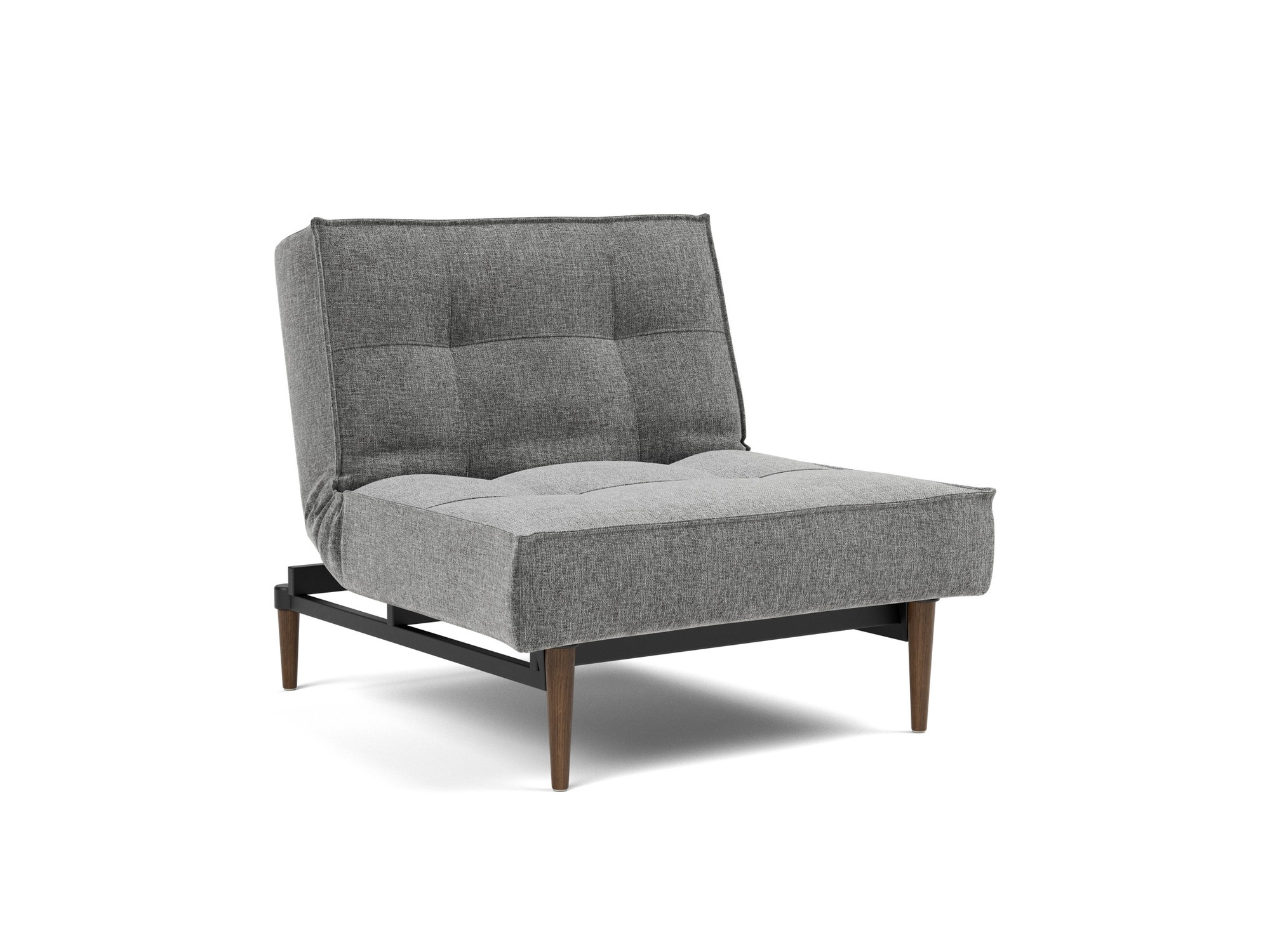 Sessel Splitback Strukturierter Stoff Twist 563-Charcoal Beine Styletto Eiche dunkel