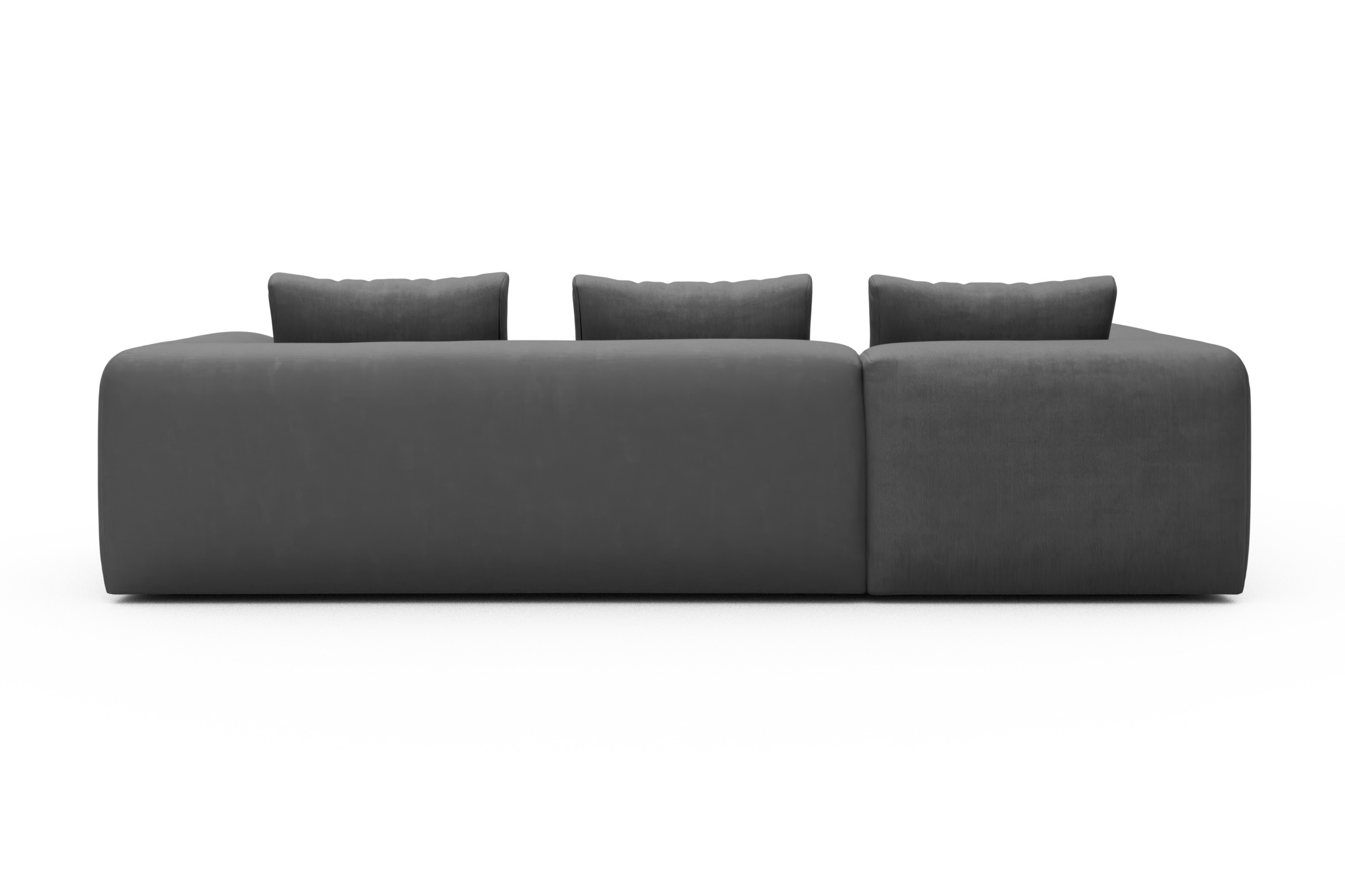 Ecksofa Fred 2x 2,5-Sitzer links offen Cordufine-Grey