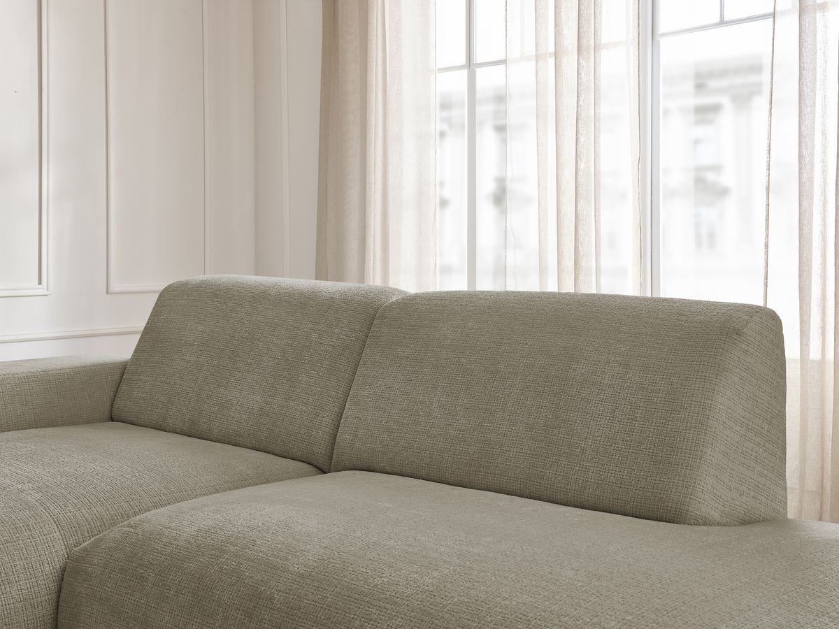Bobochic Sirius Ecksofa 405 × 170 cm Strukturstoff Taupe Ecke links