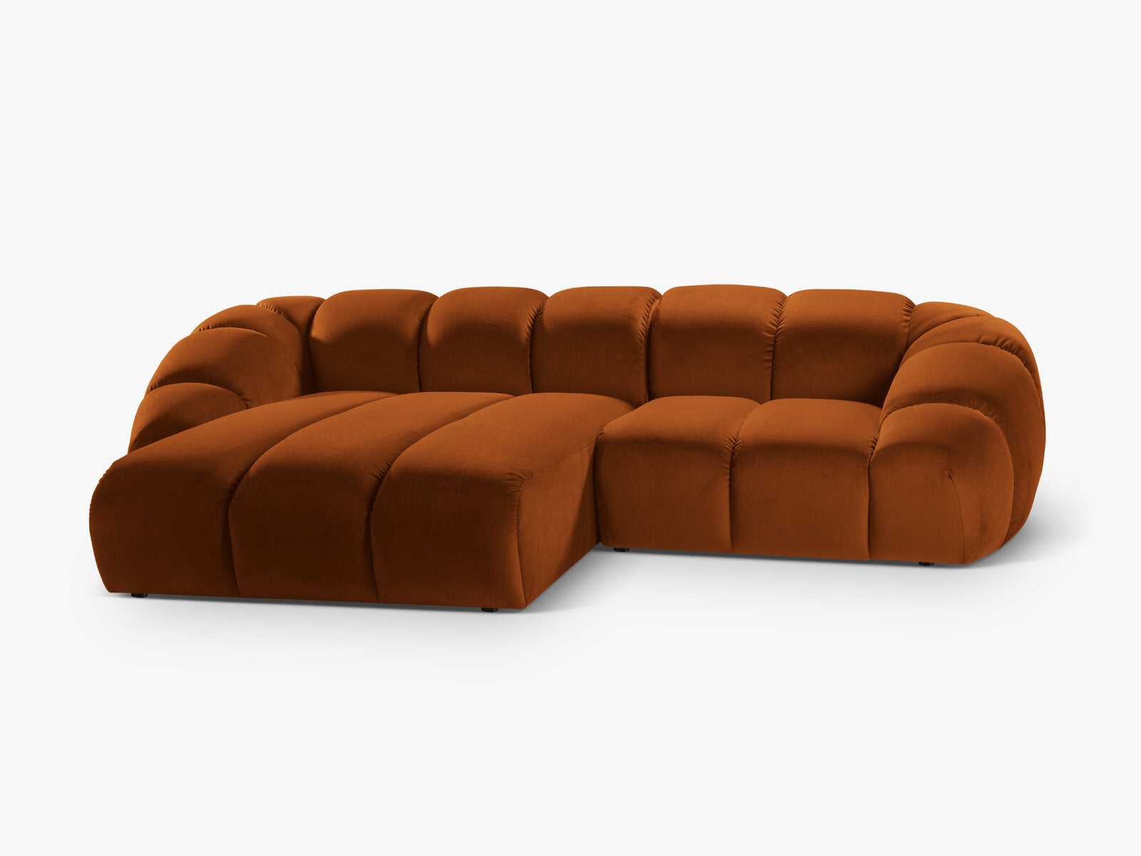 Micadoni Ecksofa Diana 3-Sitzer Links Samt Terrakotta