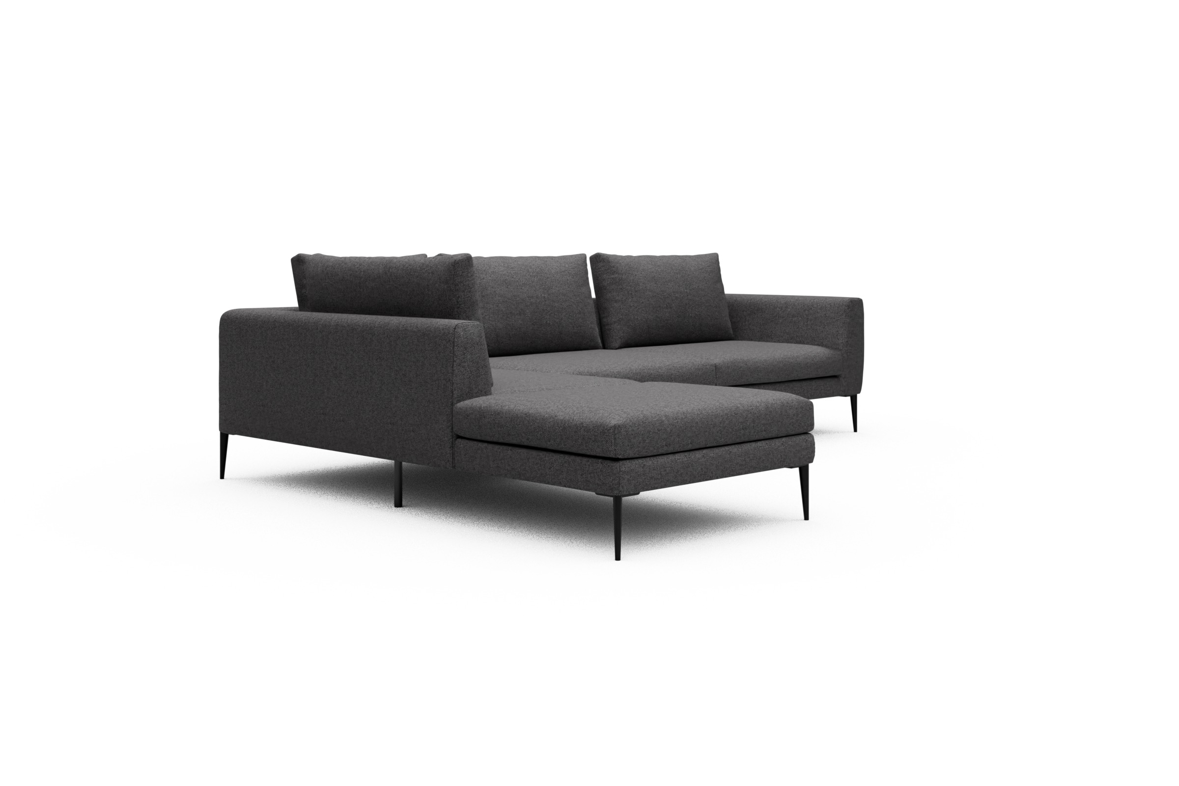 Ecksofa Paul Relax-Ecke rechts mit 3-Sitzer Sama-Antracite