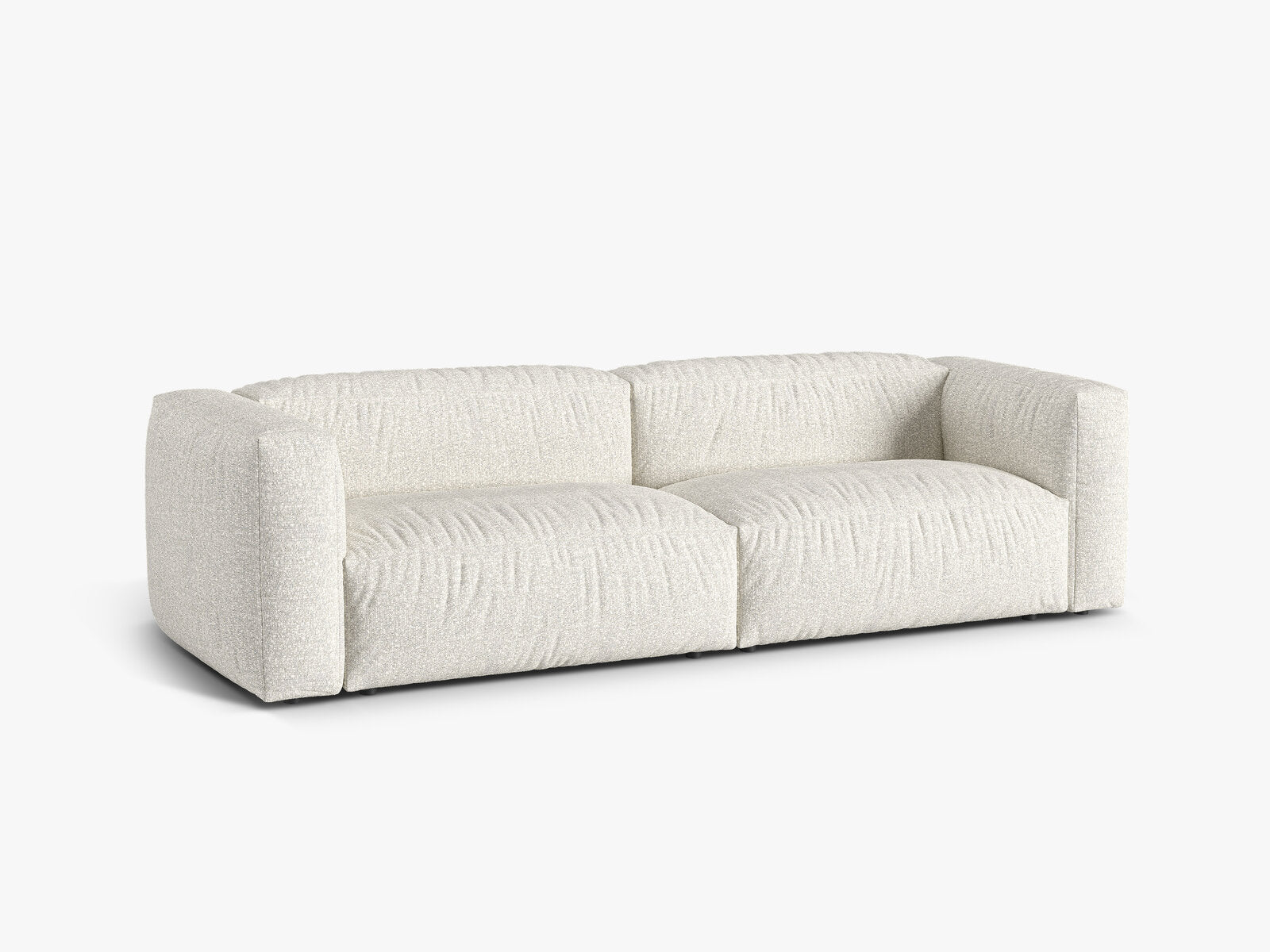 Micadoni Sofa Martina 3-Sitzer Boucle Monet Grau Beige Melange