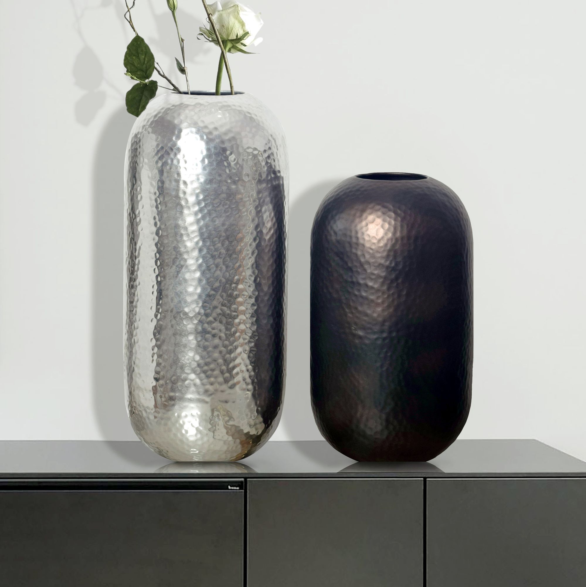 Tischvase Husnes Aluminium Silber