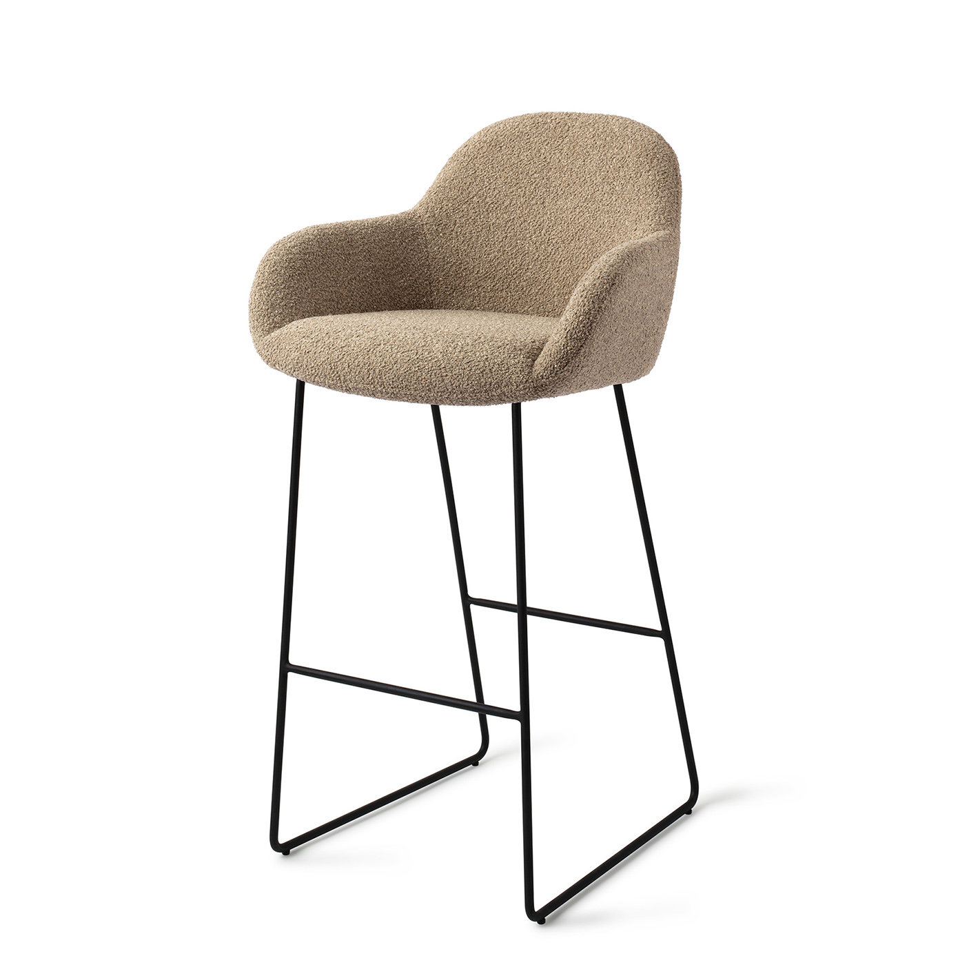 Jesper Home Barhocker Kushi Moss Meadow Slide Schwarz Barhöhe 75 cm