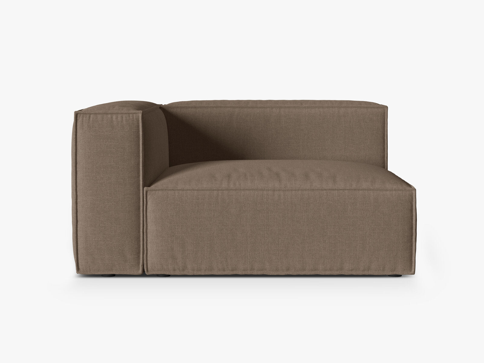 Micadoni Eckmodul Nuria 2-Sitzer Links Strukturierter Stoff Cappuccino