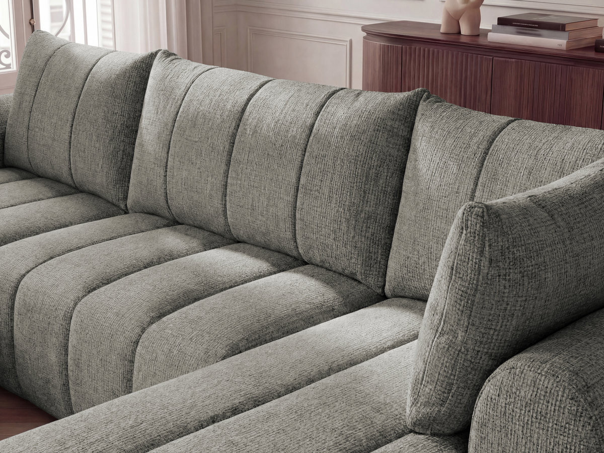 Bobochic Nesty Wohnlandschaft Melange-Stoff Dunkelgrau Ecke links