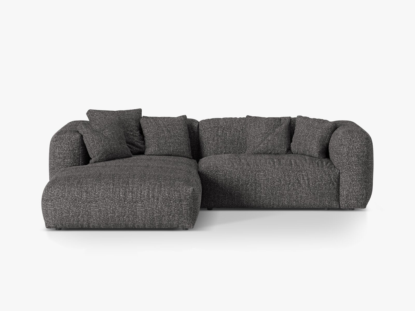 Micadoni Ecksofa Martina 2-Sitzer Links Boucle Monet Anthrazit