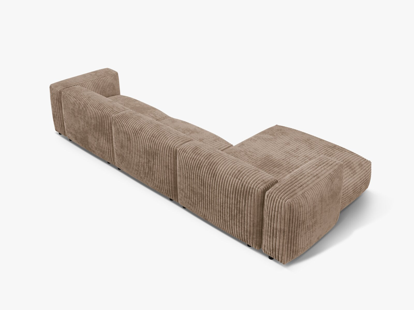 Micadoni Ecksofa Martina 3-Sitzer Links Kord Tilia Eichel