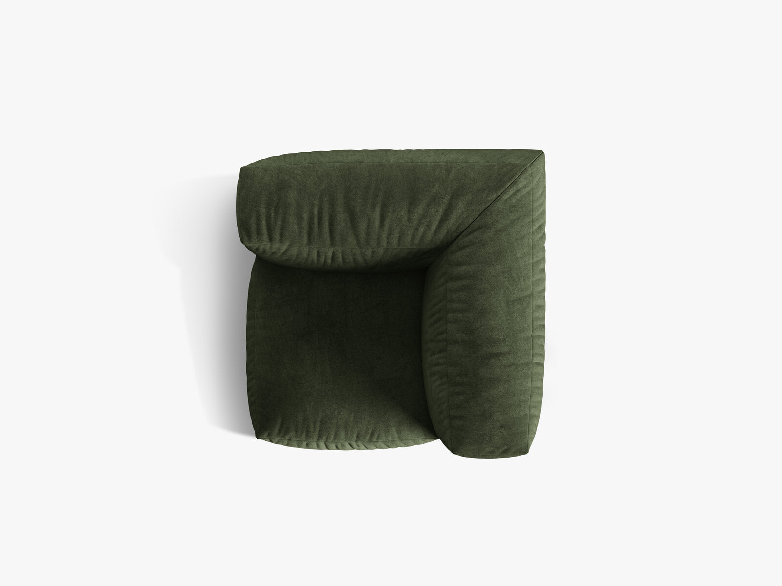 Micadoni Eckmodul Martina 1-Sitzer Klein Samt Vogue Grün