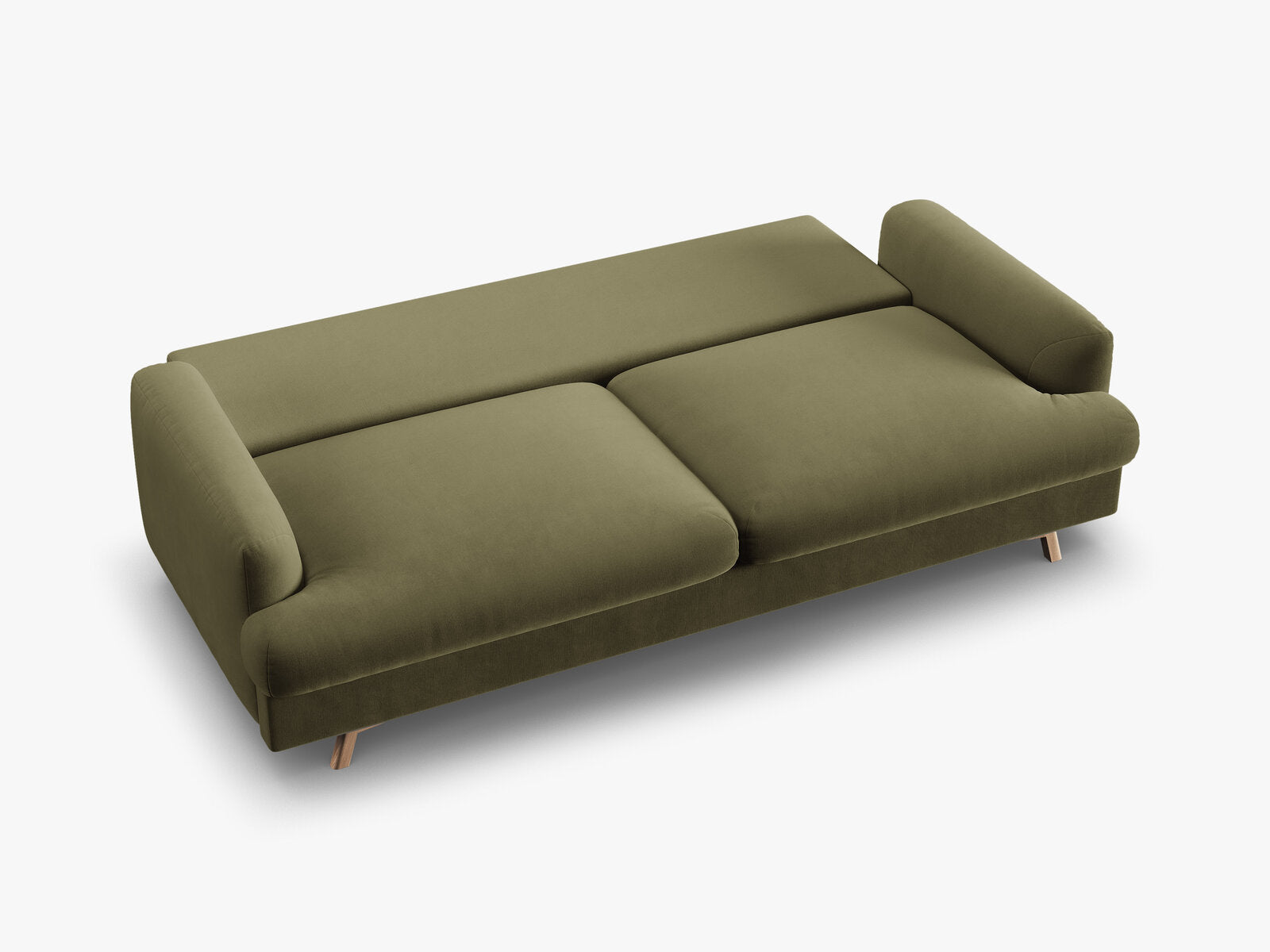 Micadoni Naomi Schlafsofa 3-Sitzer mit Bettkasten Samt Salvador Grün