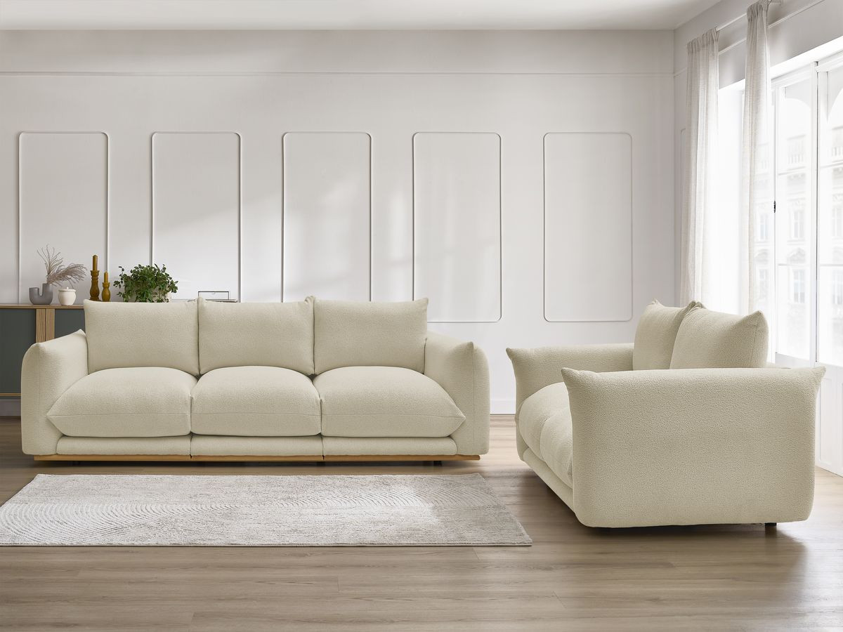 Bobochic Ernest Sofa 5-Sitzer Bouclé-Stoff Beige