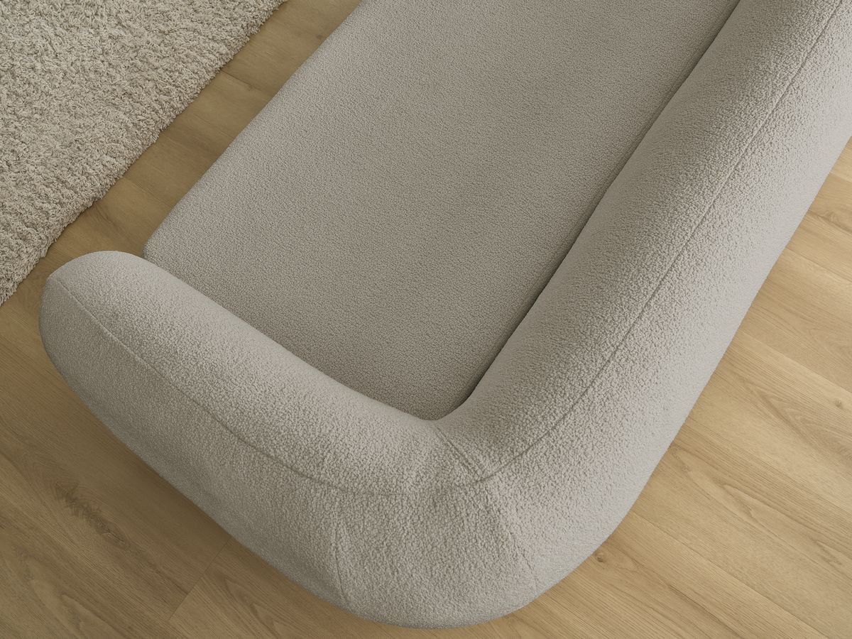 Bobochic Neyo Schlafsofa 3-Sitzer Bouclé-Stoff Taupe