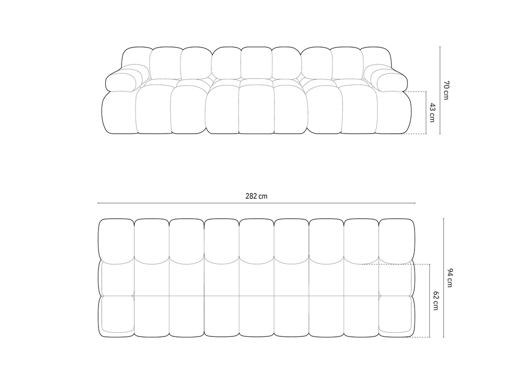 Cosmopolitan Design Sofa Cortina 3-Sitzer Samt Bluvel Cappuccino