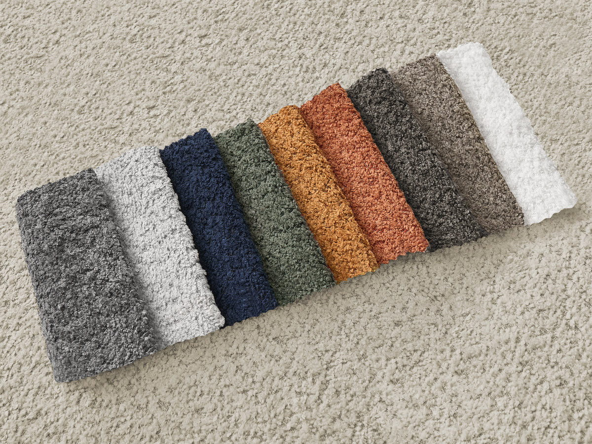 Bobochic Montaigne Ecksofa mit Schlaffunktion und Bettkasten 288 × 196 cm Bouclé-Stoff Beige Ecke rechts