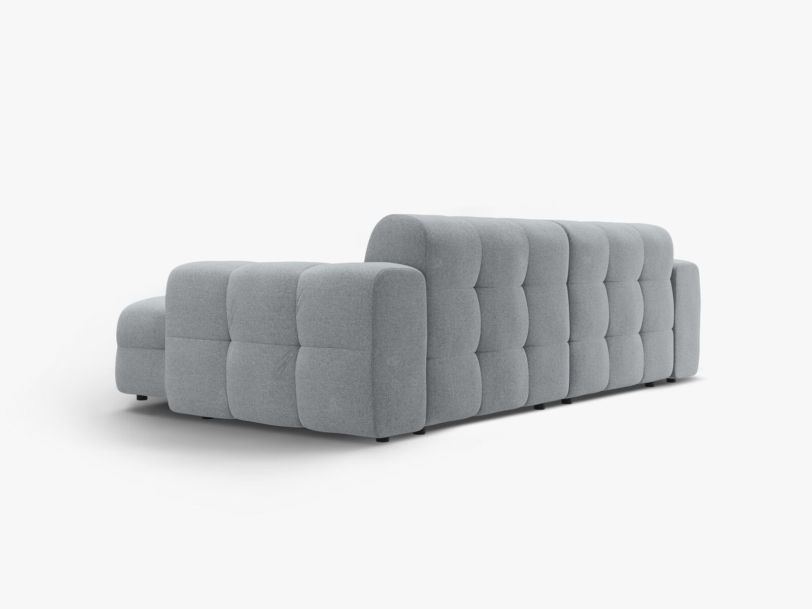 Micadoni Ecksofa Kendal 4-Sitzer Rechts Strukturierter Stoff Platinum