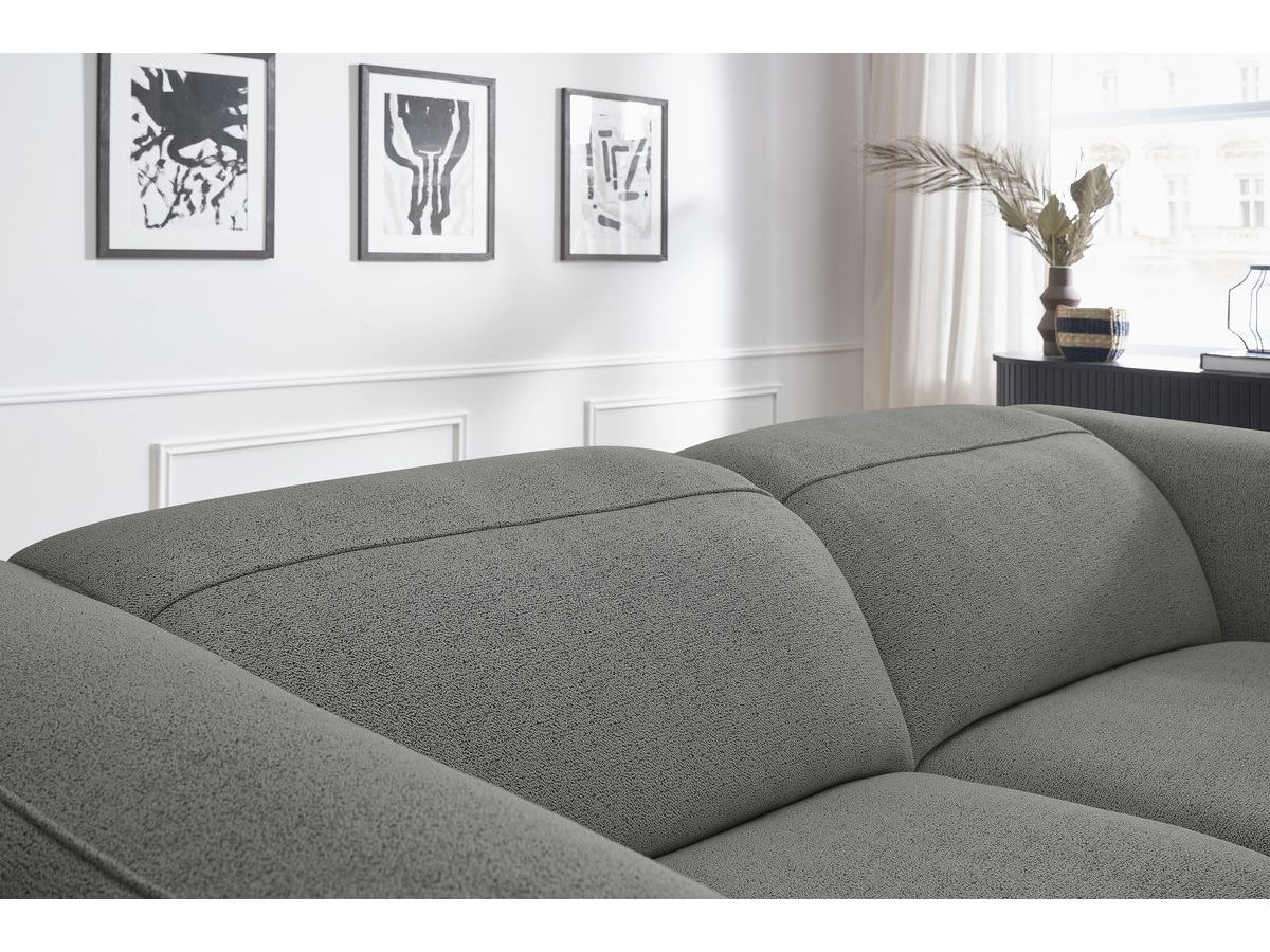 Bobochic William Sofa 3-Sitzer Melange-Stoff Hellgrau