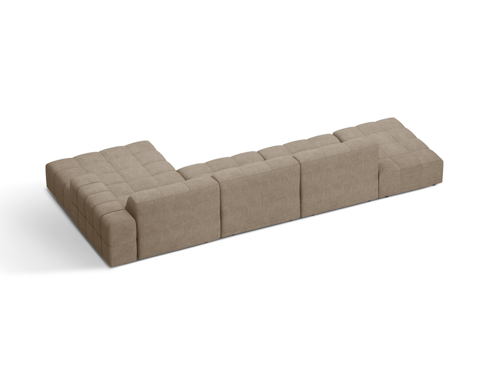 Cosmopolitan Design Ecksofa Chicago 5-Sitzer offen Chenille Eden Dunkelbeige Rechts