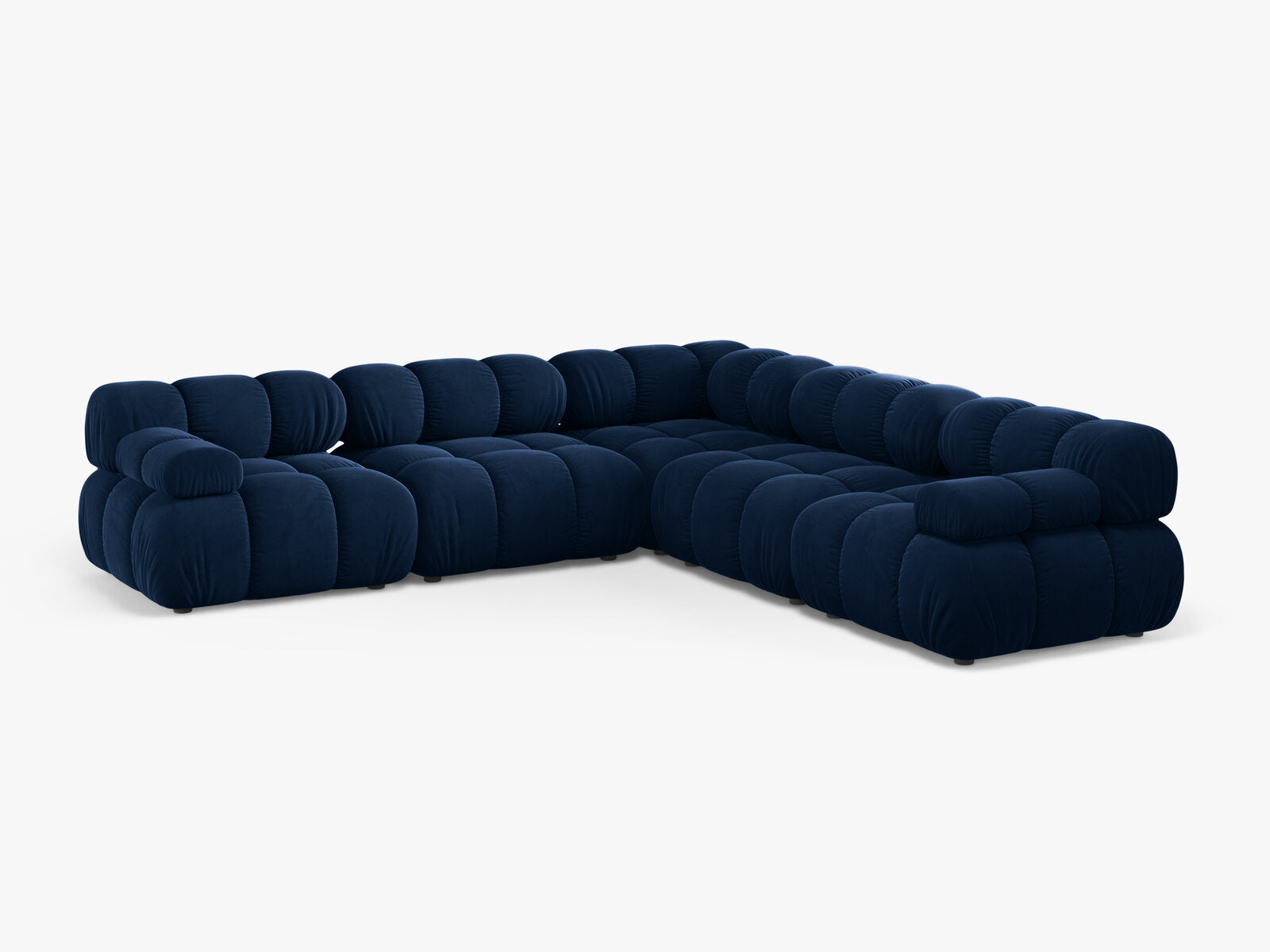 Micadoni Symmetrisches Ecksofa Bellis 5-Sitzer Samt Bluvel Königsblau