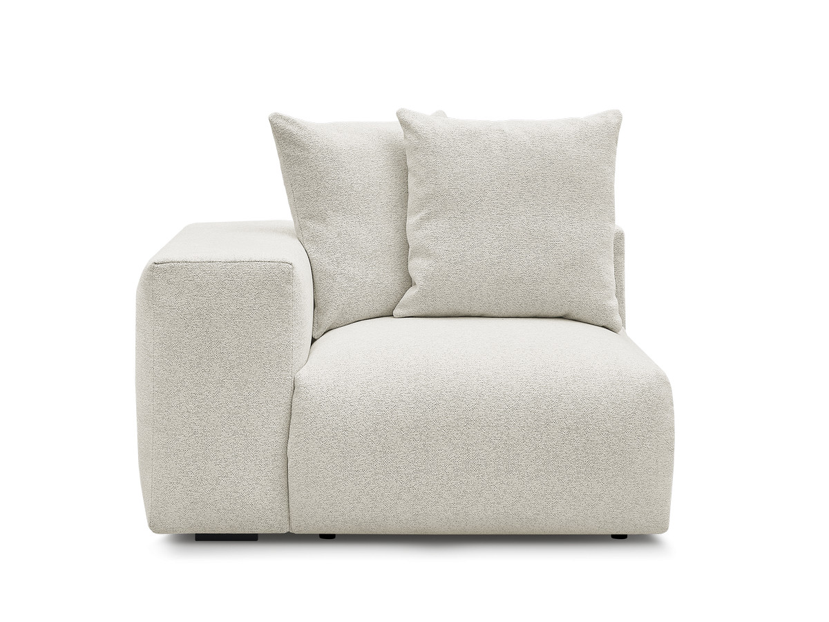 Bobochic Voltaire Sofamodul 1-Sitzer 130 × 100 cm Melange-Stoff Weiß Ecke links