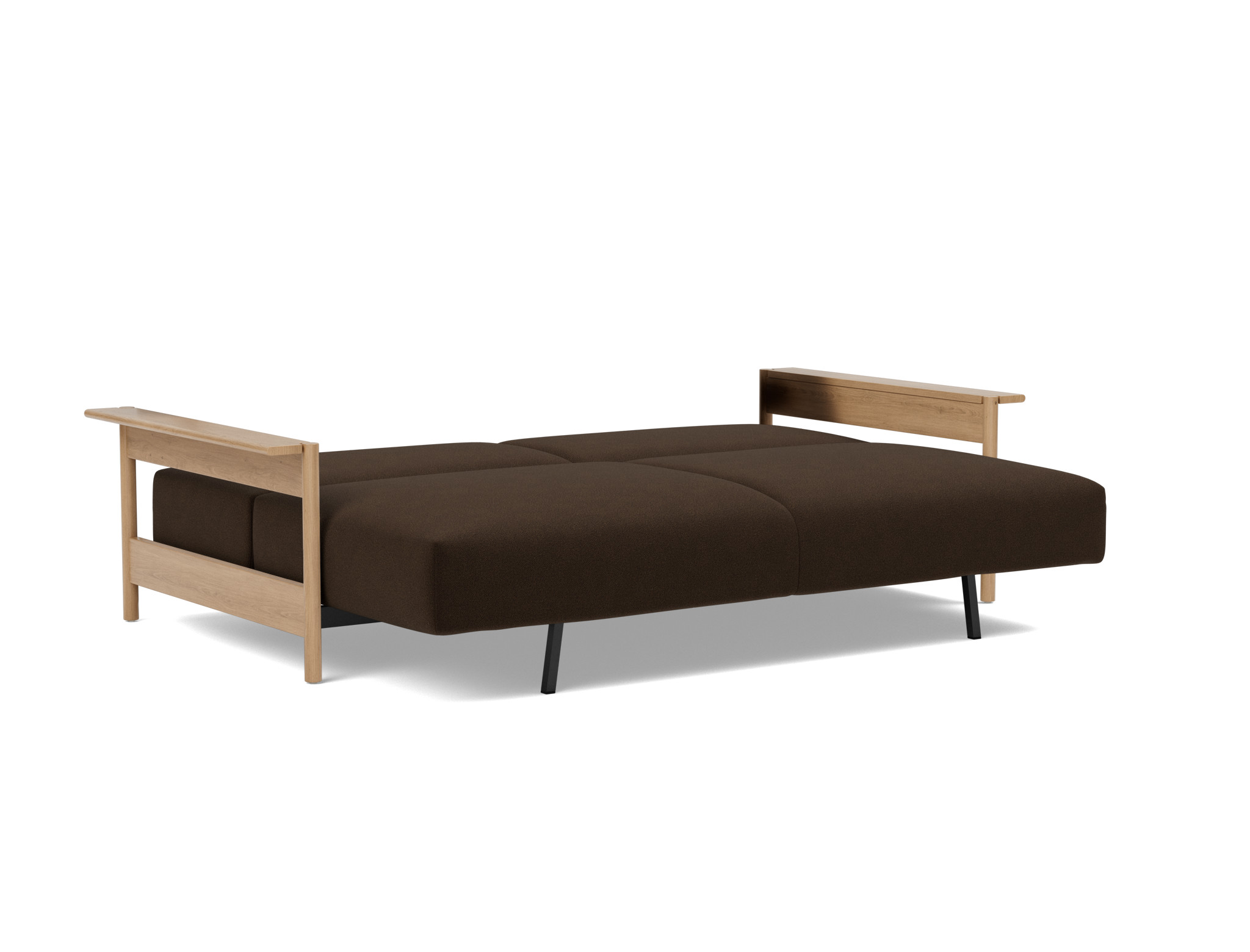 Schlafsofa Malloy Wood Strukturierter Stoff Taura 358-Chocco