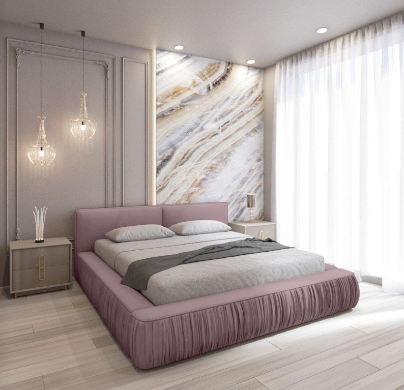Polsterbett Beyond Samtstoff 140x200 mit Holzrahmen Riviera 62