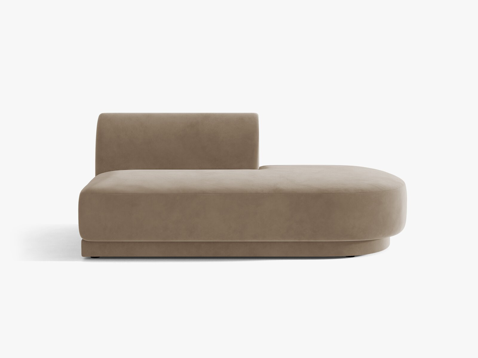 Micadoni 2-Sitzer Sitzmodul offen Miley Rechts Samt Bluvel Cappuccino
