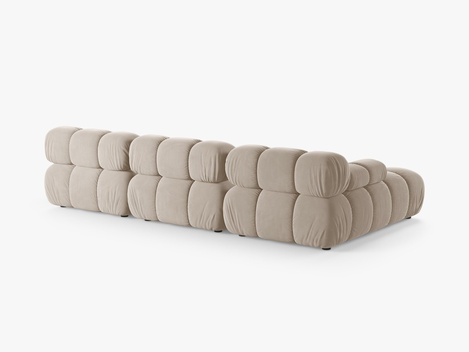 Micadoni Modulares Ecksofa Bellis 4-Sitzer Links Samt Bluvel Dunkelbeige
