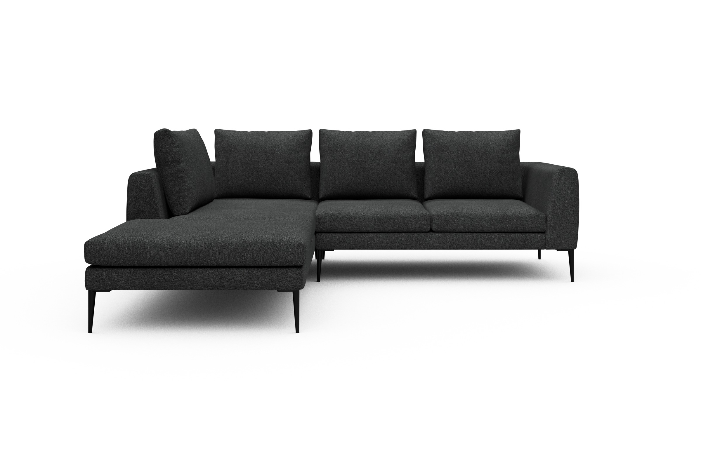 Skandi Home Ecksofa Paul Relax-Ecke links mit 2-Sitzer Boucle-Charcoal moebelfaktor