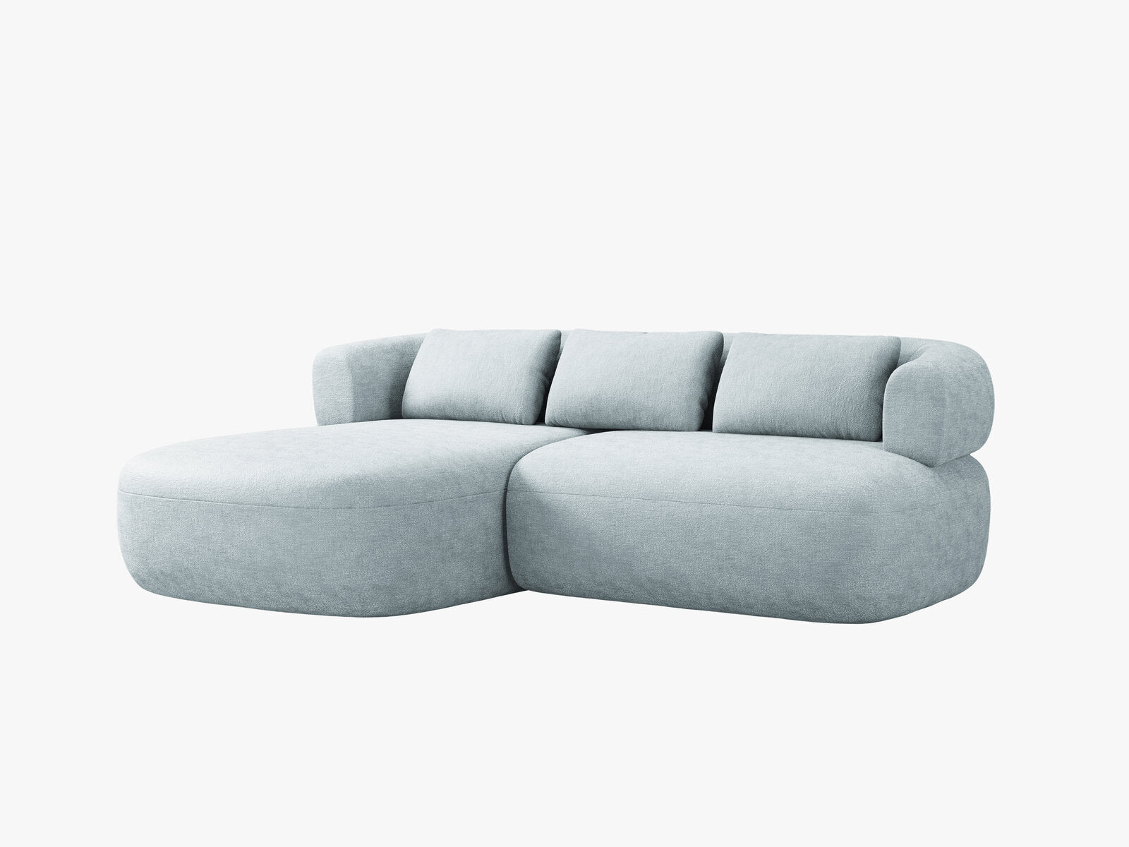 Micadoni 5-Sitzer Ecksofa Jenny Kleine Version Links Chenille Perfect Harmony Hellblau