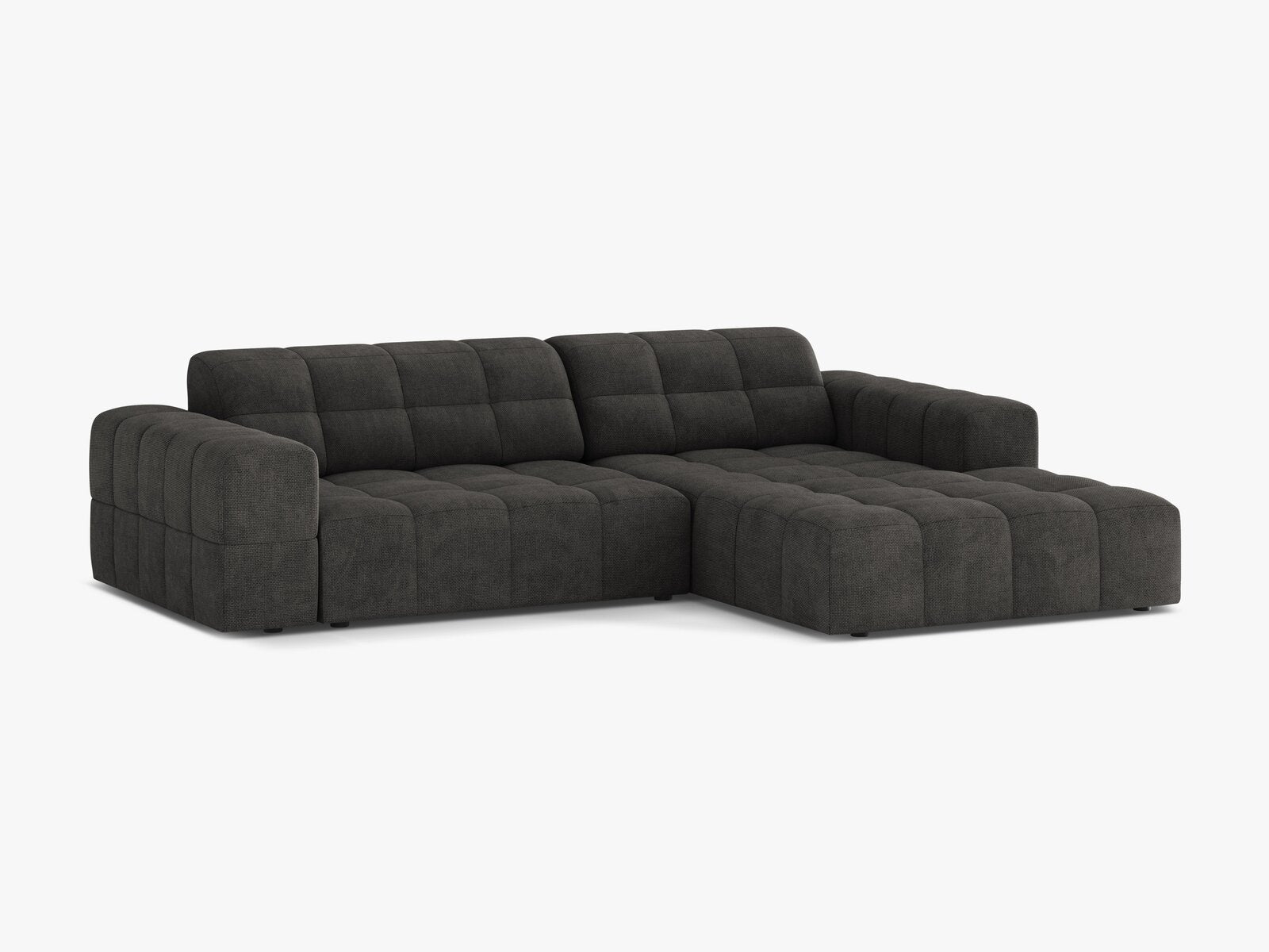 Micadoni Jennifer Ecksofa 4-Sitzer Rechts Chenille Eden Dunkelgrau