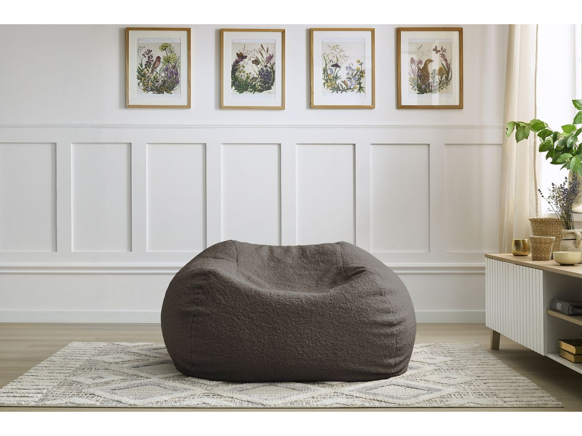Bobochic Meribel Pouf Bouclé-Stoff Braun